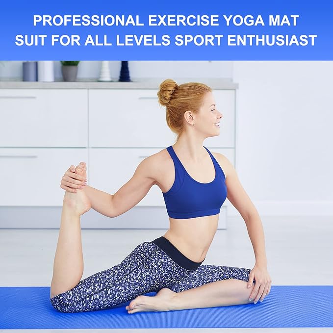 Funtery 16 Pack 3 mm Thick Yoga Mat Exercise Workout Mat Non Slip Fitness Pad for Women Gym Home Yoga Pilates - Bloomnest