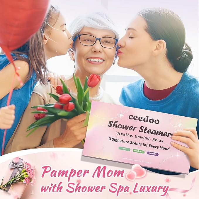 Shower Steamers Aromatherapy 6 Pack Gifts for Women Mom Men, Gifts for Her Stress Relief Home Spa, Birthday Gift Lavender Natural Essential Oil Self Care Relaxation Shower Bombs Teen - Bloomnest