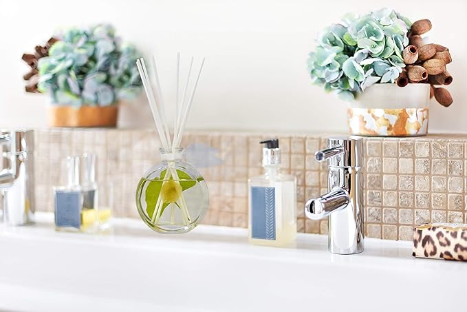 LOVSPA Reed Diffuser Set, Bamboo Jasmine Scented Oil Diffuser with Sticks, Home Fragrance Accessories for Bathroom Shelf Decor, Aroma Diffusers for Home or Office Desk, USA Made - Bloomnest