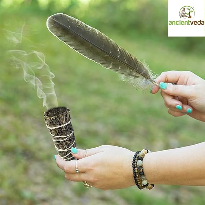 Ancient VEDA Organic Smudge Kit – Lavender, Palo Santo, Sweetgrass, Abalone Shell, Feather & Smudge Guide | Home Smudging Kit for Energy Cleansing, Meditation, Healing (Healer's Kit, Lavender Sage) AncientVeda