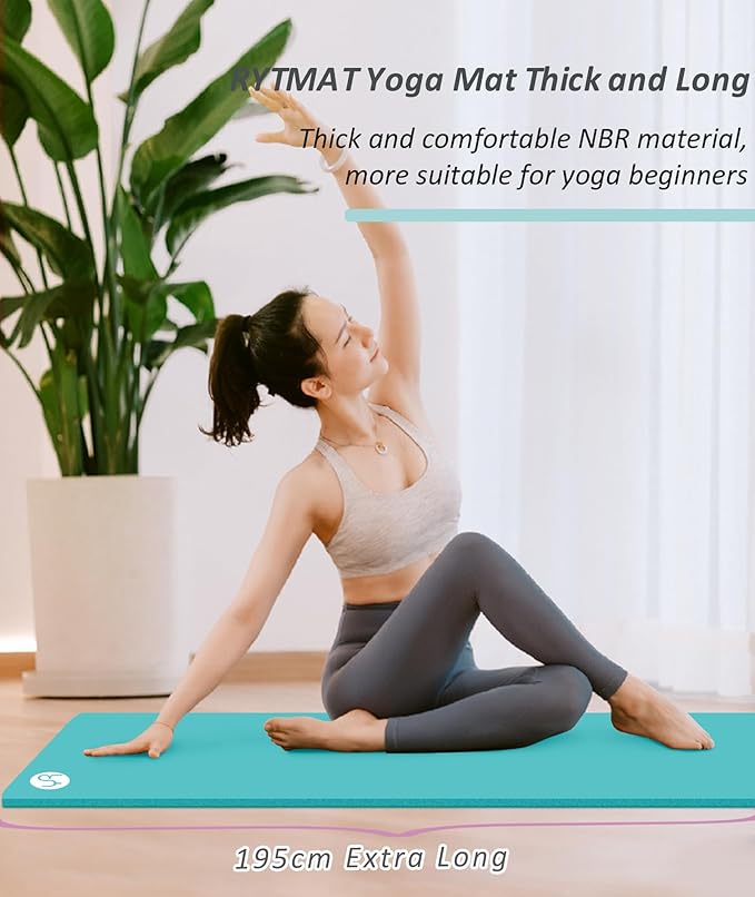 Yoga Mat Thick 1 inch Exercise Mat 76.7"x24" Workout Mats for Home Gym, Non-slip Yoga Mat for Women Men, with Carrying Yoga Bag - Bloomnest