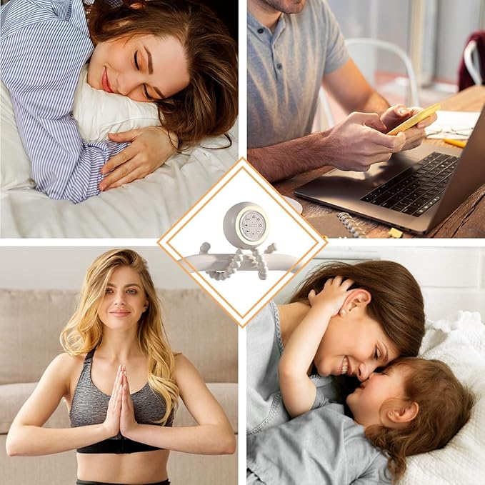 Easysleep Portable Sound Machine for Baby Adult White Noise Machine with 30 Soothing Sounds 32 Volume Levels 4 Timer Sleep Soother Rechargeable Shush Brown Noise Machine for Home, Travel & Office - Bloomnest