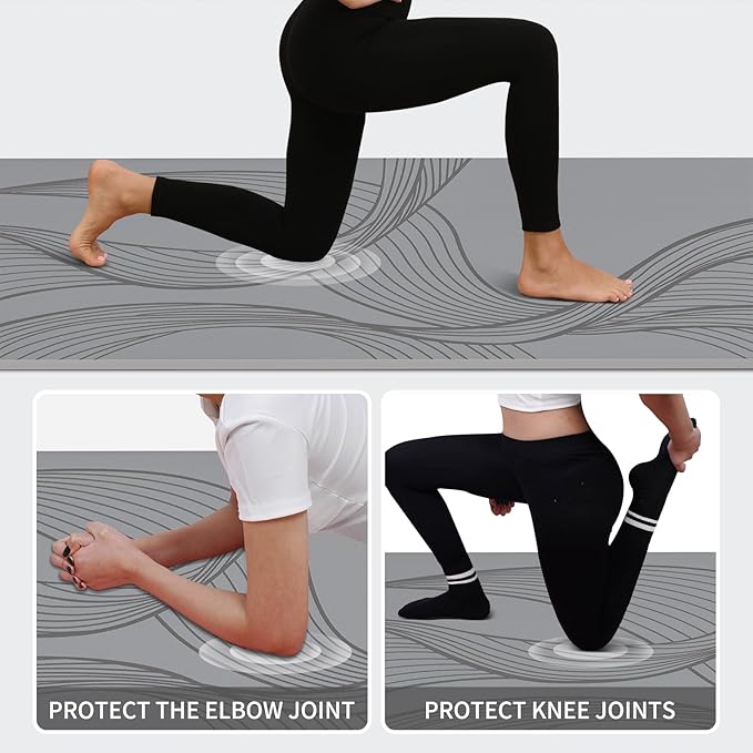 Large Yoga Mat-72’x36’x0.4’ Extra Width & Thick,Comfortable,Non-Slip Exercise Mat-Works Great on All Floor for Stretching,Yoga Studio,Gym or Home Workouts - Bloomnest