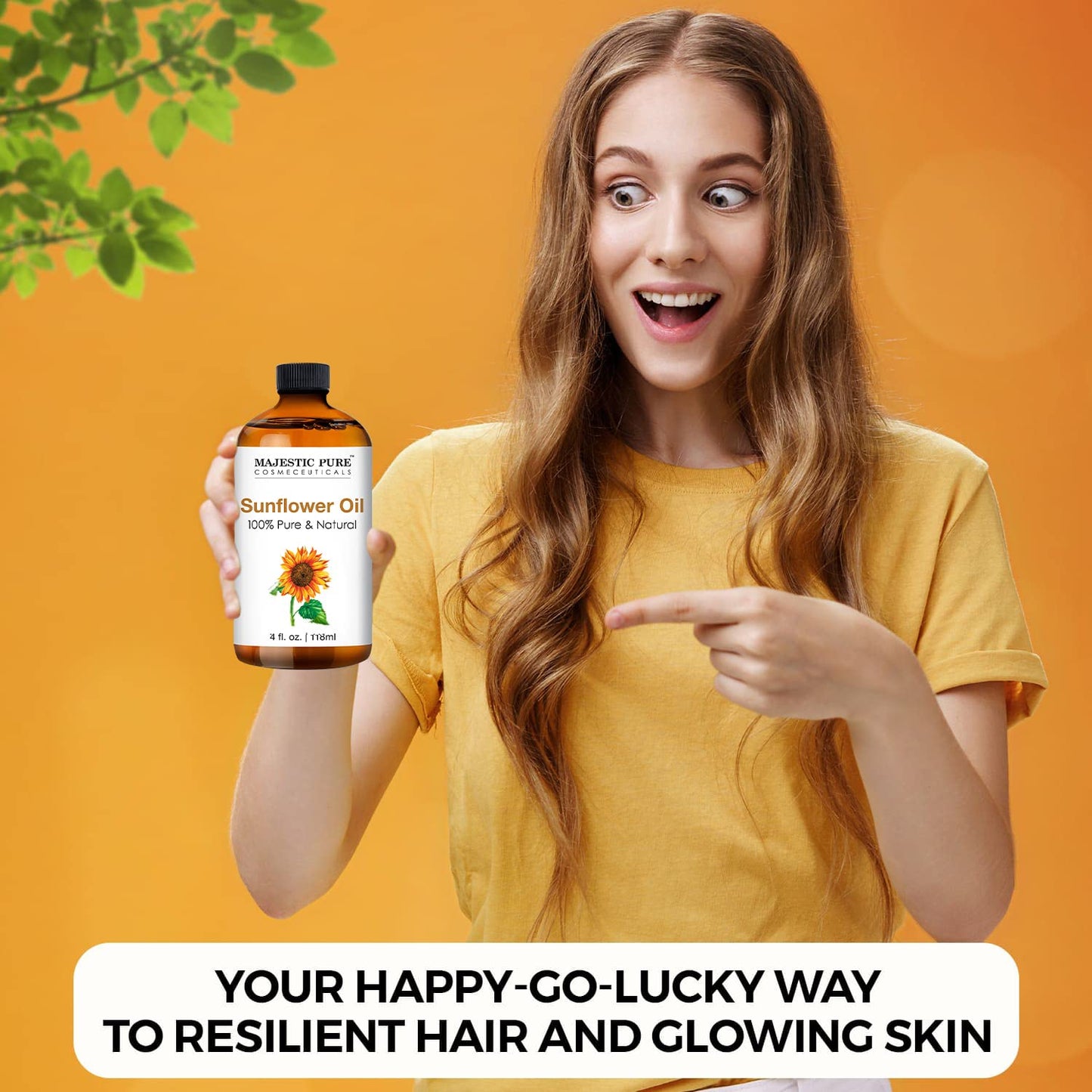 Majestic Pure Sunflower Essential Oil with Glass Dropper - Huge 4 Fl Oz - 100% Pure and Natural Black Pepper Oil - Premium Grade Essential Oils for Diffuser, Aromatherapy, Soap and Candle Making