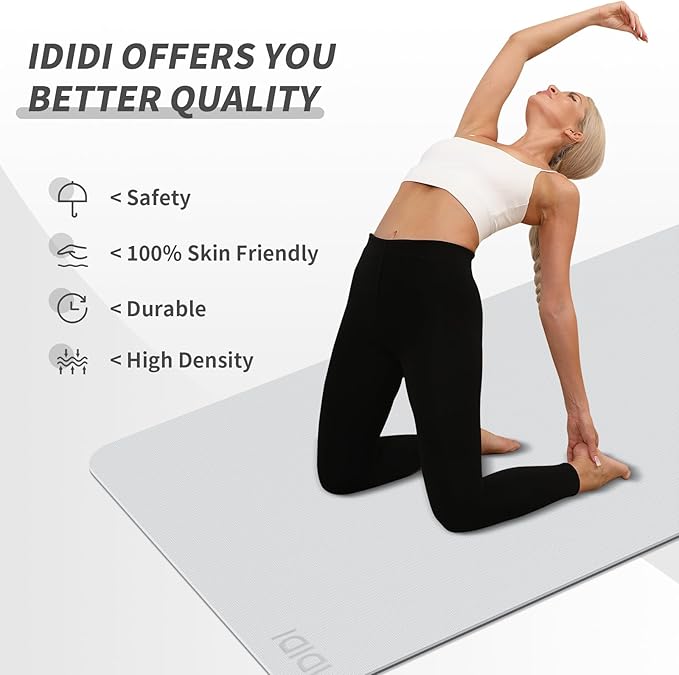 Yoga Mat with Strap,Non-Skid Workout Mat,8mm Thick Yoga Mat,POE Yoga Mats for Women Men Kids,Exercise Mat with Easy-Cinch,72"x24"x0.32” (183x61x0.8cm) - Bloomnest