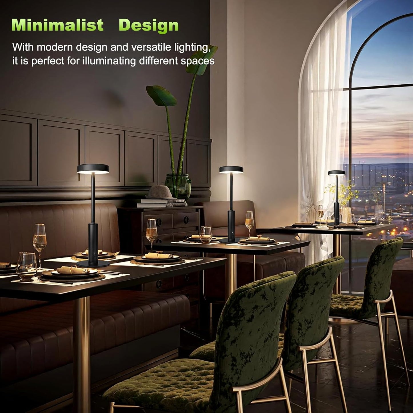 Small Cordless Table Lamps Rechargeable,5000mAh Battery Operated Portable Desk Lamp,3 Colors & RGB Stepless Dimmable Wireless Touch Lamps for Restaurant Home Dinner Dining Patio(Black)