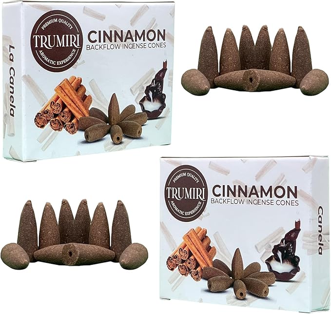 Cinnamon Backflow Incense Cones - Dual Pack of 10 Cones - Waterfall Incense