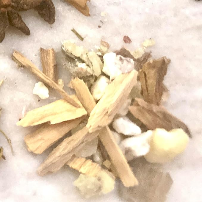 Natural Resin, Herbs & Essence Meditation Mix - Copal & Palo Santo Sacred Blend with Warm Woodsy Aroma - Loose Incense for Cleansing Rituals, Ceremonies & Home Fragrance - 2.22 oz. AmaeIncense