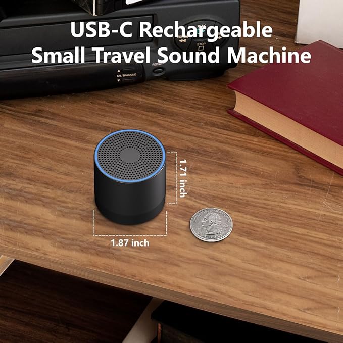 Portable Mini White Noise Machine Sound Machine with 30 Soothing Sounds for Newborn Kids Adults Rechargeable Sleep Brown Noise Machine with 4 Timers Memory Function for Travel Camping Home and Office - Bloomnest