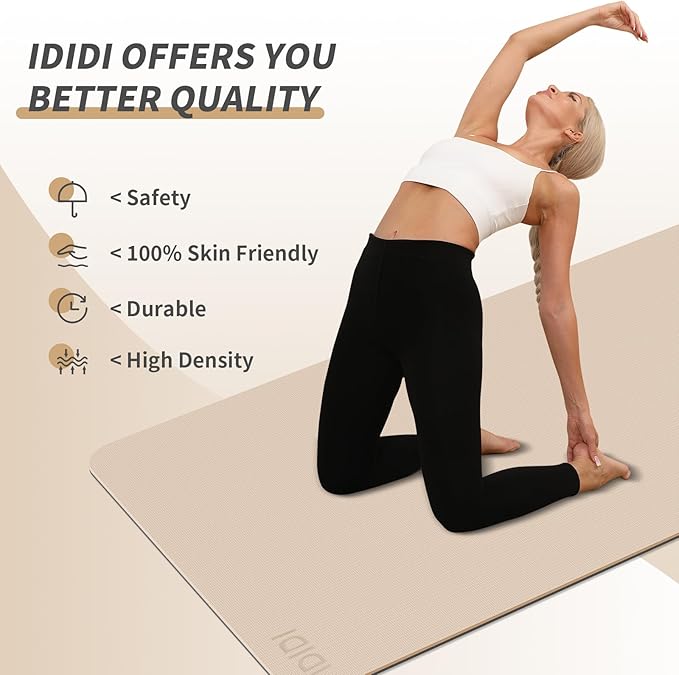 Yoga Mat with Strap,Non-Skid Workout Mat,8mm Thick Yoga Mat,POE Yoga Mats for Women Men Kids,Exercise Mat with Easy-Cinch,72"x24"x0.32” (183x61x0.8cm) - Bloomnest