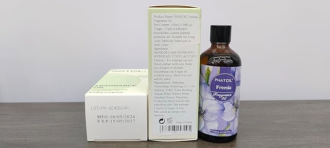 PHATOIL Freesia Fragrance Oils for Aromatherapy, 3.38FL.OZ Diffuser Oils for Home, Perfect for Aromatherapy, Humidifiers, Yoga, DIY Candle and Soap Making - 100ml - Bloomnest