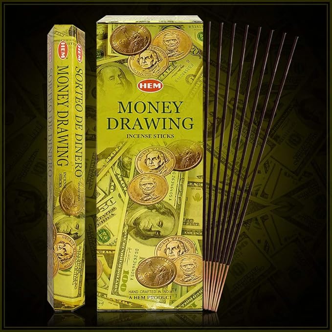 TRUMIRI Money Drawing Incense Sticks & Holder Bundle: 120pcs (6pk x 20pcs) Natural, Herbal Incense for Home Fragrance, Stress Relief, Meditation & Spiritual Decor
