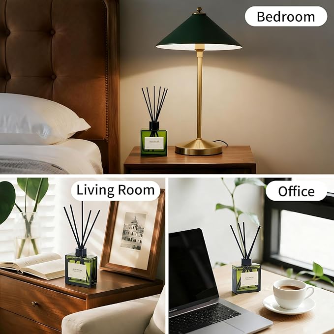 Reed Diffuser, 4 oz Citrus Grove Scent Diffuser with 10 Sticks, 90 Days Long Lasting Reed diffusers for Home, Elegant Fragrance for Bathroom Bedroom Office Decor, Air Fresh - Bloomnest