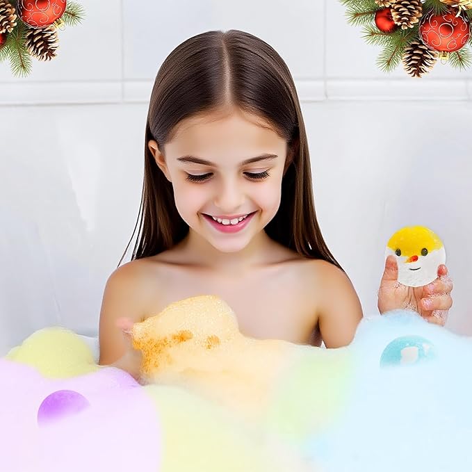 24 Pack Christmas Bath Bombs for Kids with Surprise Toys Inside, Kids Advent Calendar Bathbombs Set Bubble Bath Bombs for Christmas Stuff Gifts for Boys Girls Xmas New Year Birthday Party Favors - Bloomnest