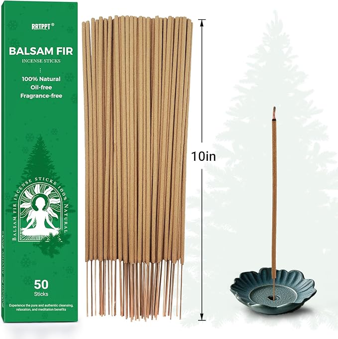 Balsam fir Incense Sticks (50 Sticks), 100% Natural sustainably harvested Balsam fir, Suitable for Yoga, Meditation, Relaxation, and Spiritual Purification - Bloomnest