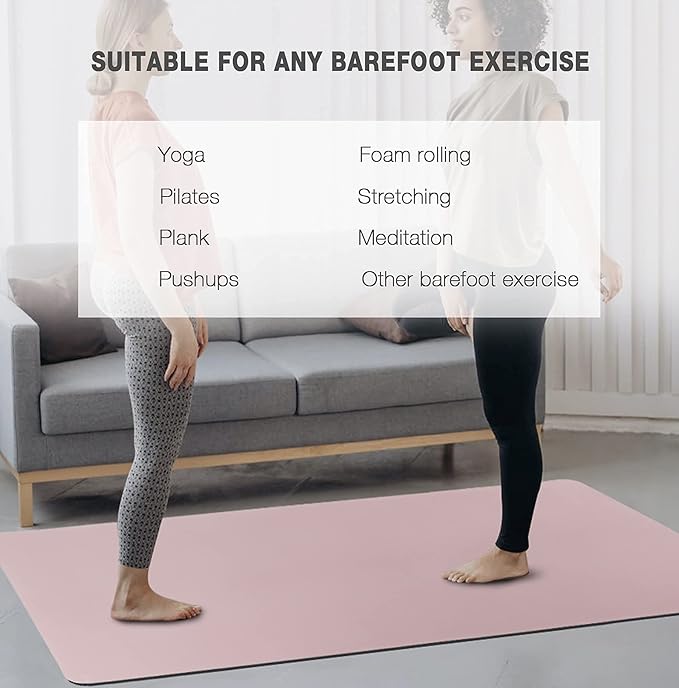 UMINEUX Large Yoga Mat for Men and Women 1/4 & 2/5 Inch Extra Thick TPE Fitness Mat for Home Gym Workout, Non-Slip, Eco Friendly Exercise Mat for Yoga, Pilates, Stretching, Meditation - Bloomnest
