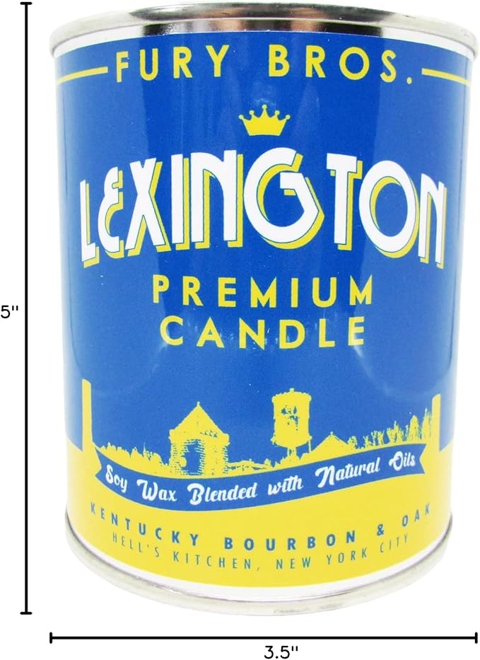 Long-Burning, One-Pint Premium Candles for Men | Vintage Inspired Oil Can Design | Lexington - Kentucky Bourbon & Oak | Soy Wax, Vegan Friendly, Made in The USA | Fury Bros. | Classically Cool - Bloomnest