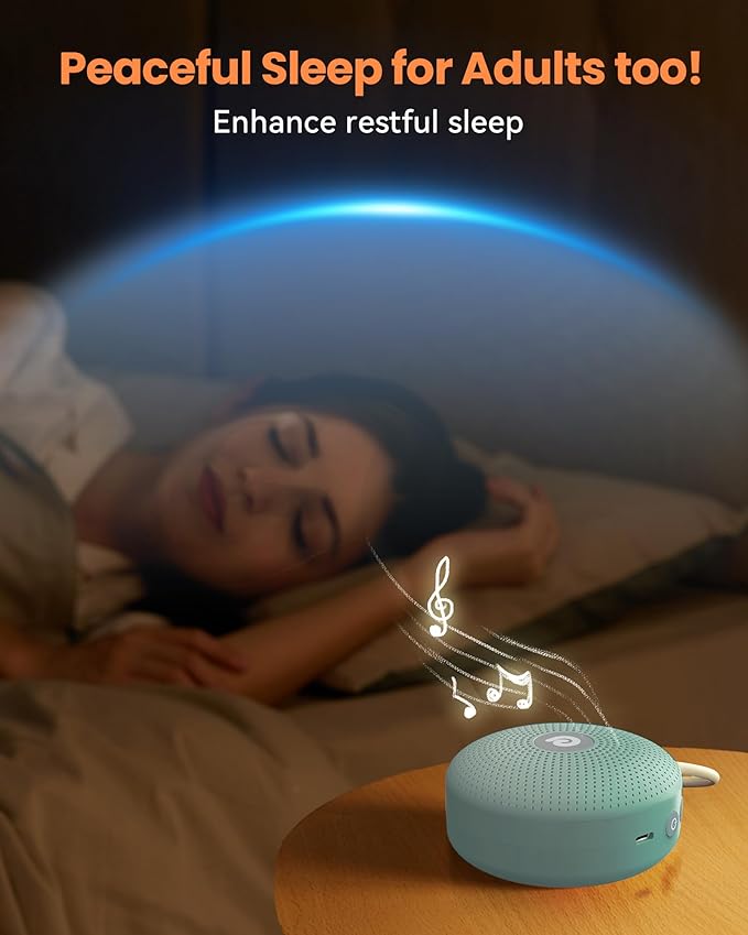 Dreamegg Sound Therapy Machine - Portable Sound Machine for Baby Adult, Features Powerful Battery, 21 Soothing Sound, Noise Canceling for Office & Sleeping, Sound Therapy for Home, Travel, Gift, Green - Bloomnest