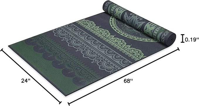 Gaiam Yoga Mat - Premium 6mm Print Reversible Extra Thick Non Slip Exercise & Fitness Mat for All Types of Yoga, Pilates & Floor Workouts (68" x 24" x 6mm Thick) - Bloomnest