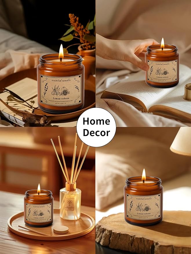 Scented Candles for Home, 16oz Large Jar Scented Candle โ Lemon Verbena Soy Wax Candle with 100 Hour Burn Time, Long Lasting Aromatherapy Candle for Home Fragrance, Relaxation & Gift for Women/Men - Bloomnest