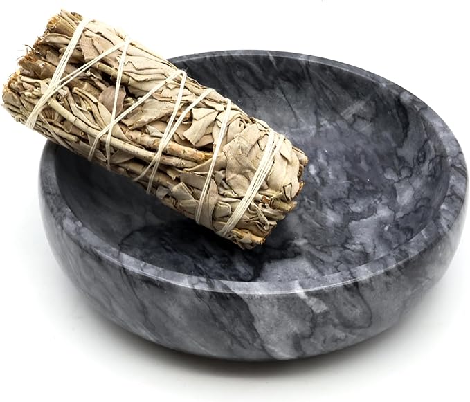 Natural Marble Incense Burner, Stick and Reflux Incense Holder, Handmade Stick Incense Burner, Ideal for Incense Smoking, Incense Burning and Decoration (Extra Large 5.91inBlack) - Bloomnest