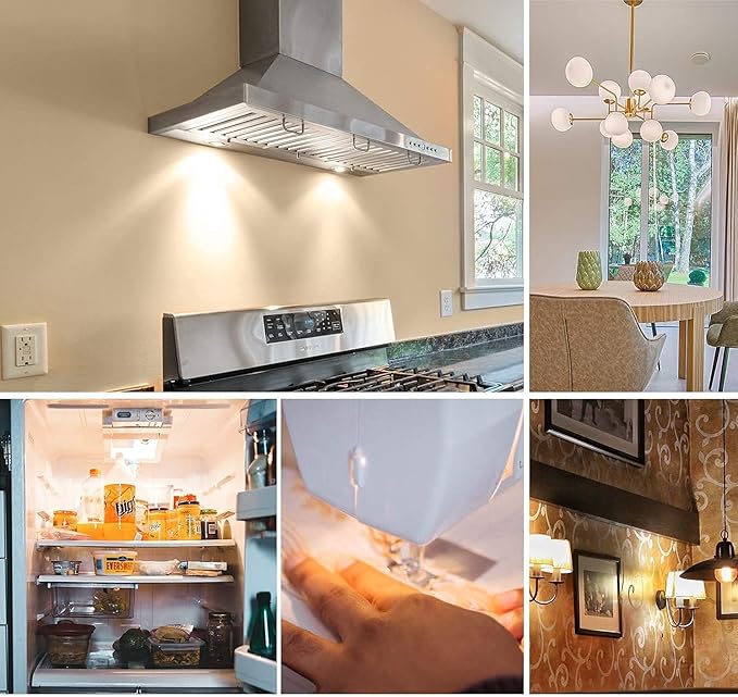 E14 LED Bulb E14 European Base Bulb E14 Cooker Hood Bulb E14 Chandelier Light Bulb 120V Replace Salt lamp,Home Lighting, Kitchens Lighting 4W(40W Halogen Equivalent) 4-Pack(Warm White 3000K) - Bloomnest