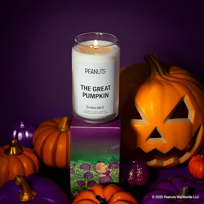 Homesick The Great Pumpkin Candle – 13.75 oz Jar with Soy Wax Blend, Organic Cotton Wick, 60-80 Hour Burn – Cozy Fall Fragrance, Reusable Glass Jar, Engagement Gifts for Couples, Wedding Gift - Bloomnest
