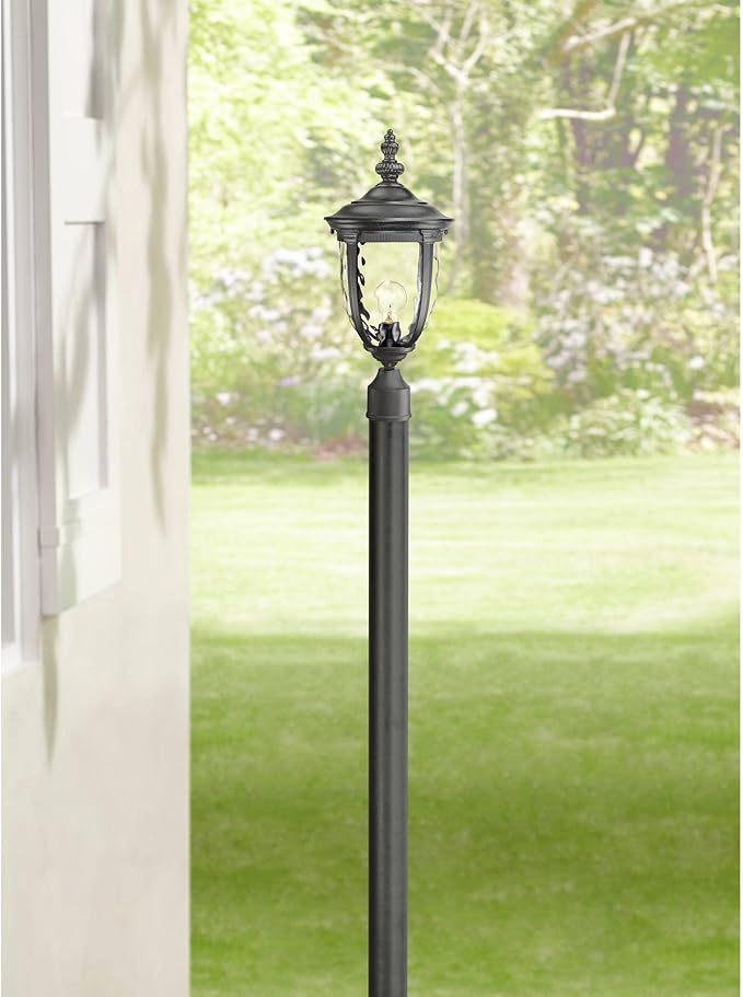 John Timberland Modern Outdoor Direct Burial Post Light Pole Black Die-Cast Metal 84" Accessories for Exterior House Porch Patio Outside Deck Garage Yard Garden Driveway Home Lawn Walkway - Bloomnest