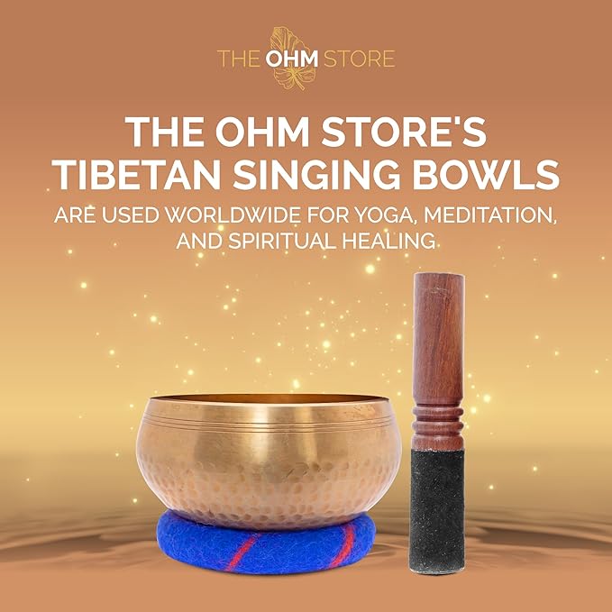 Ohm Store Tibetan Singing Bowl Set — Meditation Sound Bowl Handcrafted (5″) - Bloomnest