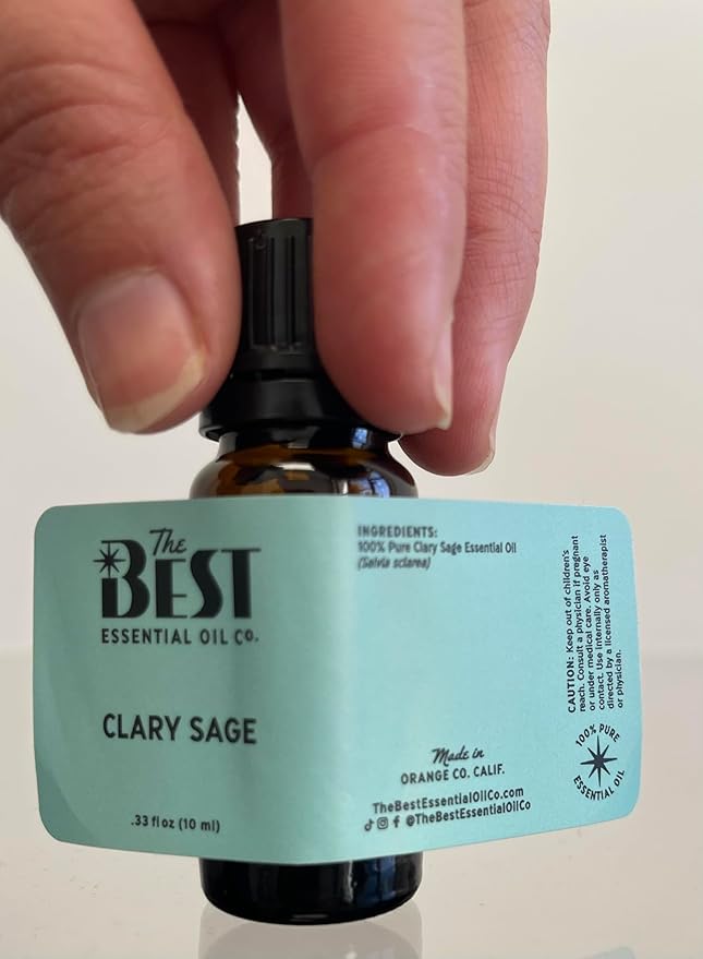 The Best Clary Sage Essential Oil- Premium Grade- 100% Pure & Natural for Aromatherapy, Diffuser, Spa, Massage, Air Freshener- 10 ml (.33 fl oz) - Bloomnest