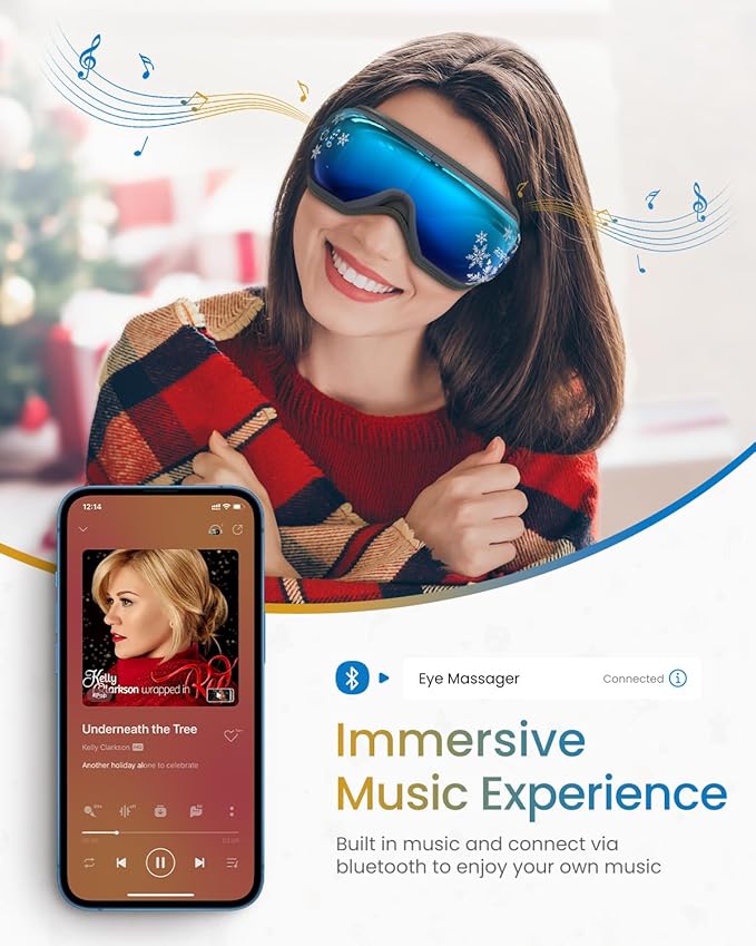 RENPHO Eyeris 1 Eye Massager with Heat&Customized Gift Card, Birthday Gifts for Women/Men, Heated Sleep Mask for Relax, Sleep Eye Care Gifts for Reduce Eye Strain, Improve Sleep - Bloomnest