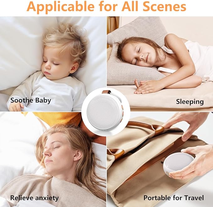 Mini White Noise Machine Sound Machine with 30 Soothing Sounds 32 Volume Levels Baby Portable Sleep Soother Rechargeable Travel Sound Therapy Pink Brown Noise Sleep Machine for Kid Adult - Bloomnest