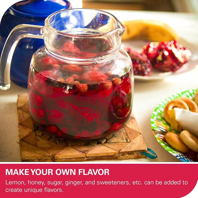 WT WEETEE Hibiscus Tea Bags, Made with 100% Pure Hibiscus Flowers, Natural Caffeine-free Herbal Tea, Tangy & Refreshing, Brew Hot or Iced - Bloomnest