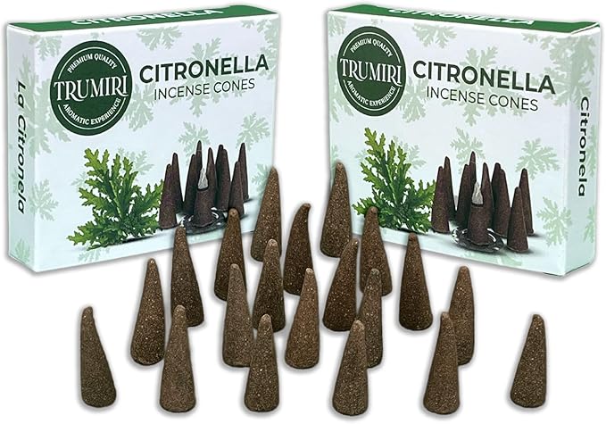 TRUMIRI Citronella Incense Cones - 20 Cone Incense - Dual Pack of 10 Cones TRUMIRI