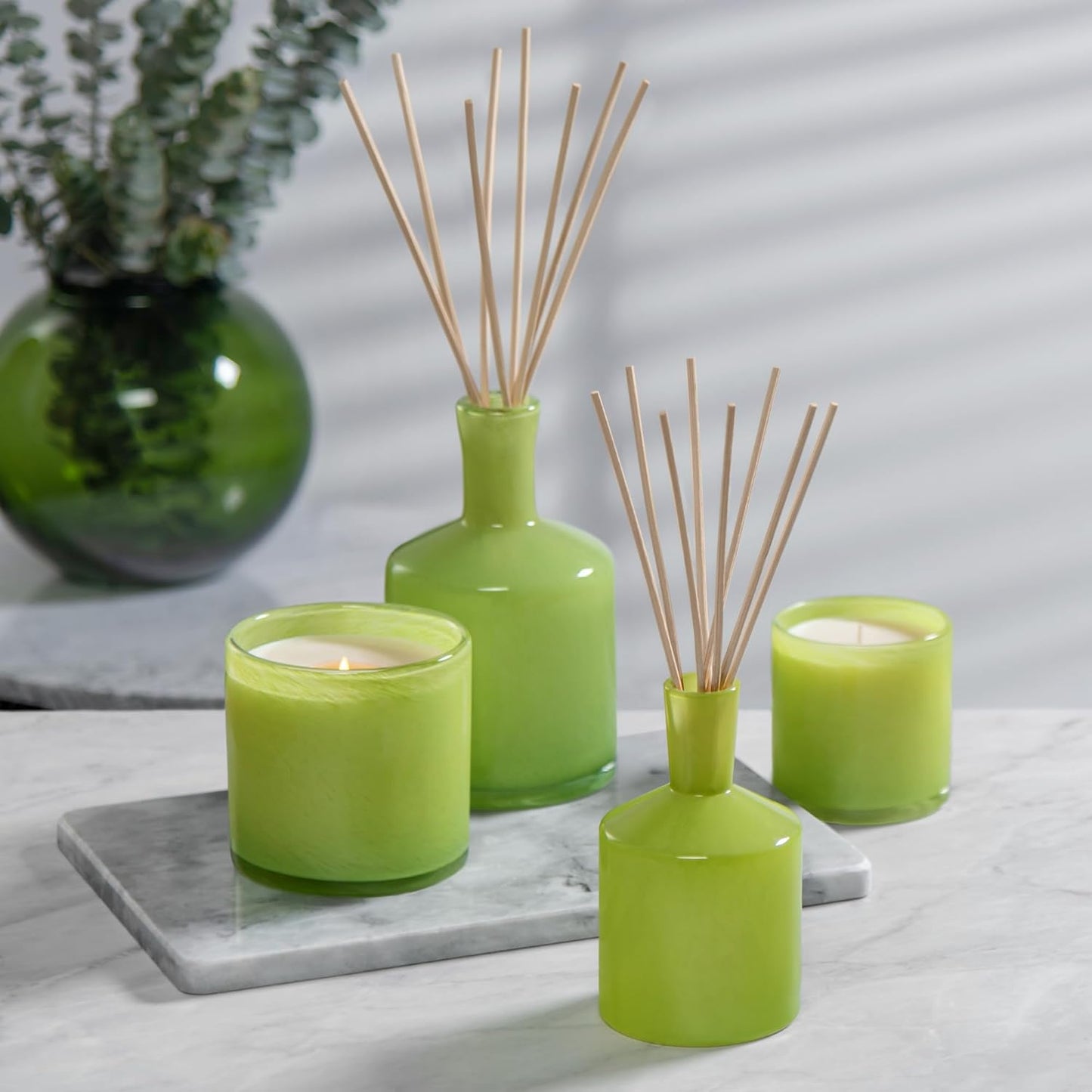 LAFCO New York Signature Candle, Rosemary Eucalyptus - 15.5 oz - 90-Hour Burn Time - Reusable, Hand Blown Glass Vessel - Made in The USA