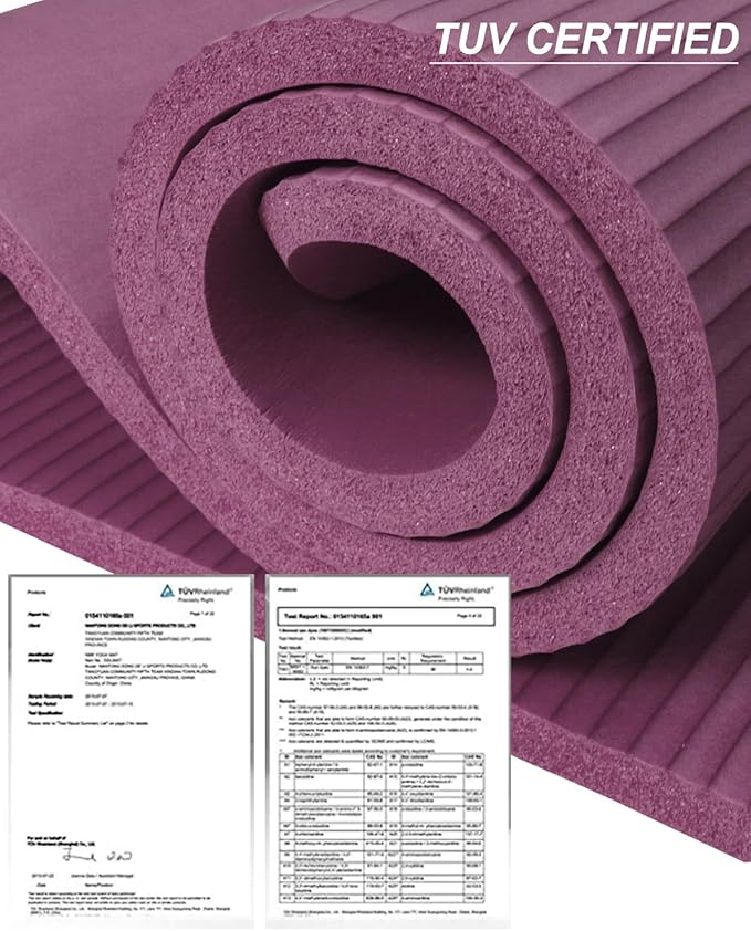 Yoga Mat Thick Wide Yoga Mats for Women Men Large Exercise Mat 78"x35" 1/2 Inch Workout Mat for Home Gym, with Carrying Yoga Bag - Bloomnest