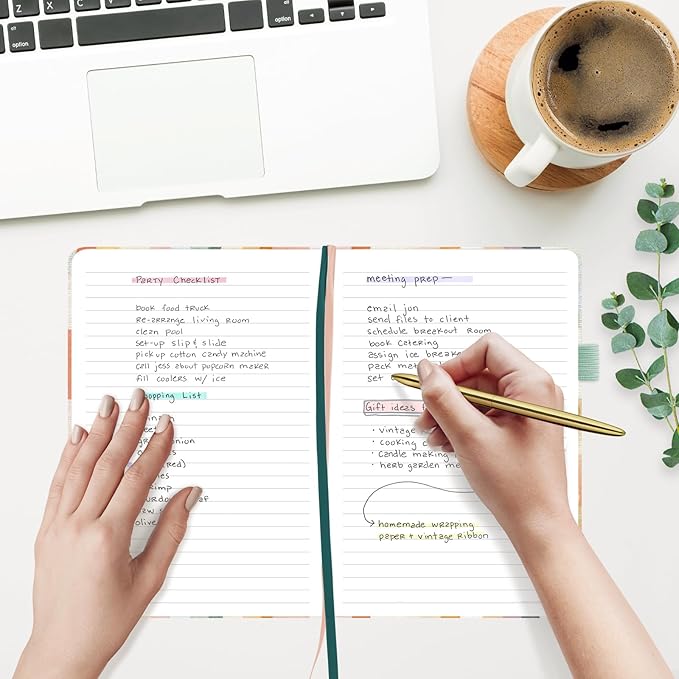 &And Per Se Lined Journal Notebook, 160 Pages, A5 5.7 x 8 inches College Ruled Thick Paper Notebook Journals for Writing, Hardcover Notebooks for Women Men Office School (Colorful Stripes)