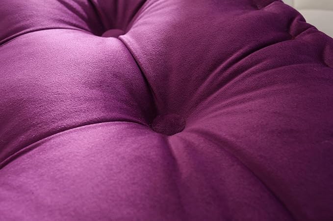 Floor Cushion Pillow, 16.5" Square Floor Cushion Seating for Adults Velvet Thick Meditation Cushion with Handles Decorative Floor Pillow for Yoga Living Room Bedroom Tatami, Purple - Bloomnest