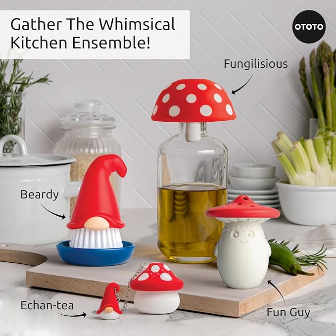 Cute Tea Strainers - Loose Leaf Tea Steeper, Tea Infuser for Loose Leaf Tea, Tea Diffusers, Tea Accessories, Mushroom Gifts, Cute Kitchen Accessories, White Elephant Gifts, (Gnomeo, Gnome) - Bloomnest