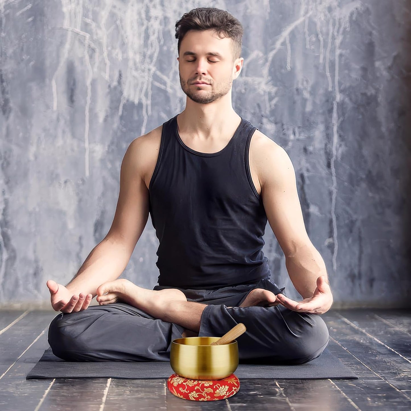 Tibetan Singing Bowl Set - 4 Inch Sound Bowls with Wooden Mallet and Cushion, Mini Meditation Bowl for Yoga, Mindfulness, Chakra Healing, Stress Relief, Bath Relaxation