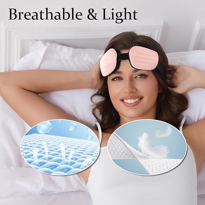 100% Blackout Sleep Eye Mask for Women Men, Zero Pressure Sleeping Mask - Sleep Mask for Cpap Users and Eyelash Friendly Night Blindfold, Adjustable Ultra Soft Comfortable for Dry Eye Mask - Bloomnest