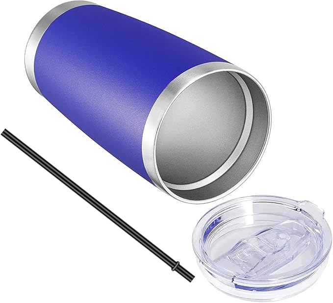 VEGOND 20oz Tumbler with Lid and Straw Stainless Steel Tumbler Cup Bulk Vacuum Insulated Double Wall Travel Coffee Mug Powder Coated Coffee Cup (Bluish Violet 12 Pack) - Bloomnest