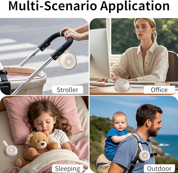 Easysleep White Noise Sound Machine Portable Sleep Machine for Baby Adult with 30 Soothing Sounds 12 Night Light Colors 4 Timer Memory Function Rechargeable Noise Machines for Sleeping, Office - Bloomnest