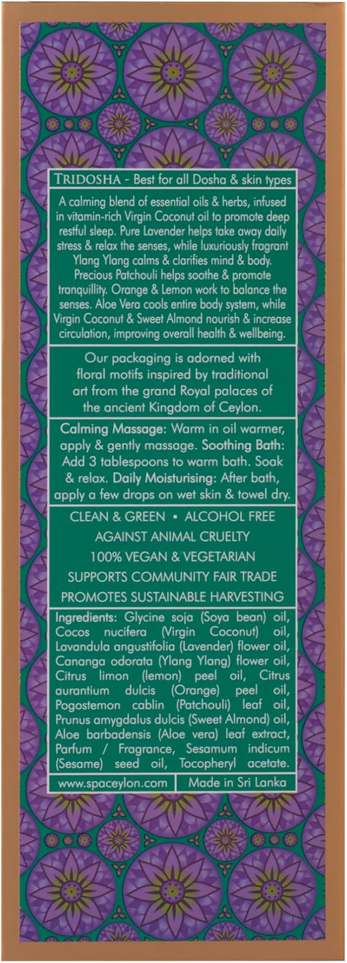 SPA CEYLON Sleep Massage & Bath Oil, Natural Therapy Blend, Ayurveda, Lavender Scented Relaxing Body Massage Oil - Bloomnest