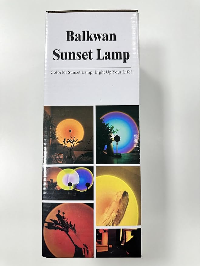 Balkwan Sunset Lamp Projection Rotation Rainbow Lamp Led Romantic Visual Led Light Network Red Light with USB Modern Floor Stand Night Light Living Room Bedroom Decor (Sunset Red) - Bloomnest
