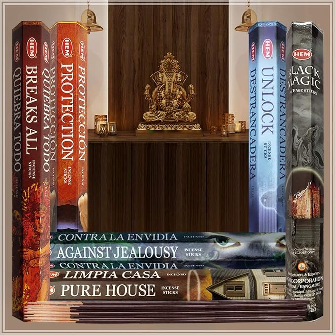 Hem Incense Sticks Variety Pack #21 and Incense Stick Holder Bundle with 6 Witchcraft Themed Fragrances - Bloomnest