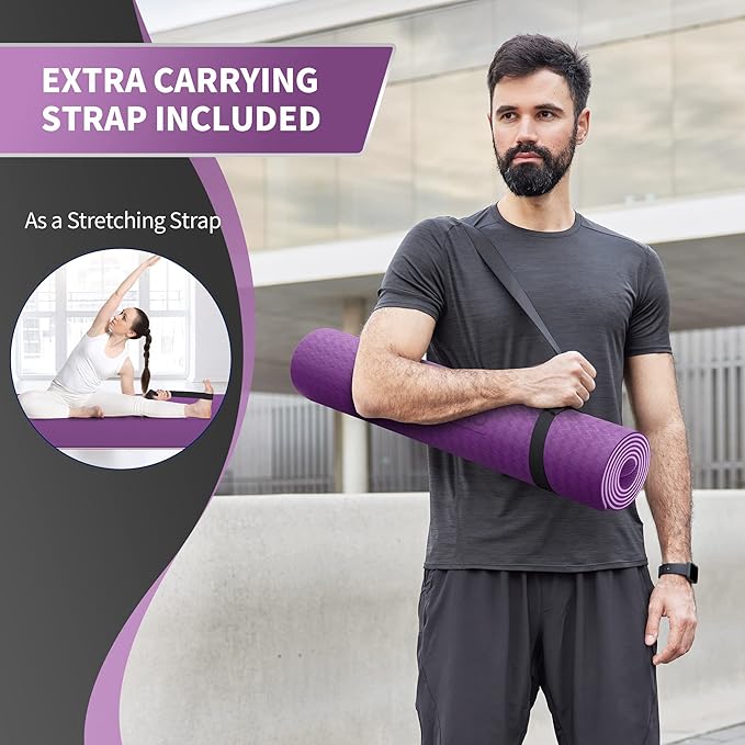 CAMBIVO Extra Wide Yoga Mat for Women and Men (72"/84"x 32"x 1/4") TPE Workout Mat, Non-slip Large Exercise Fitness Mat for Yoga, Pilates, Workout - Bloomnest