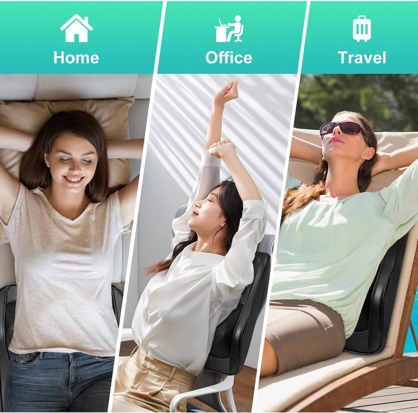 Back Massager for Back Pain Deep Tissue, Shiatsu Neck and Back Massager with Heat, 3D Kneading Massage Pillow for Shoulder, Leg, Gifts for Men,Women