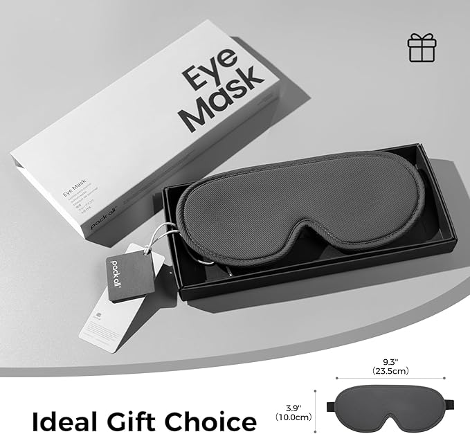 pack all Light Blocking Sleep Mask for Men and Women, 3D Eye Mask for Pressure-Free Sleep, Soft Sleeping Eye Cover with Adjustable Elastic Strap, Grey - Bloomnest