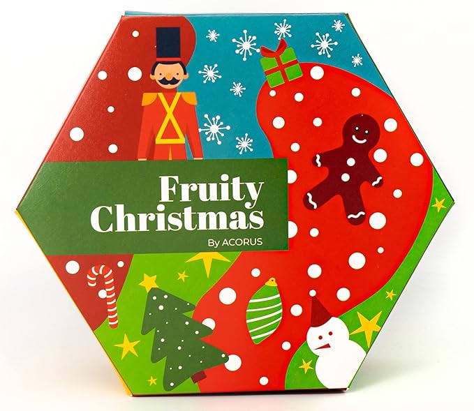 ACORUS Fruity Christmas Tea Set, Fruit Tea Gift Set, 60 Assorted Tea Bags Variety Pack, Fruit Tea Sampler, Specialty Tea Bags Individually Wrapped, Tea Gifts for Women, Men, Tea Lovers - Bloomnest